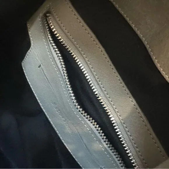 & OTHER STORIES | Grain Leather Hobo black gray leather bag - Picture 10 of 12